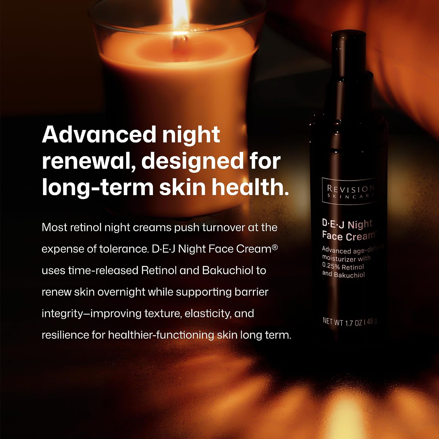 Apothecary-luxe retinol and bakuchiol night cream in neutral glass jar with dropper, anti-aging moisturizer for evening skincare — view 5