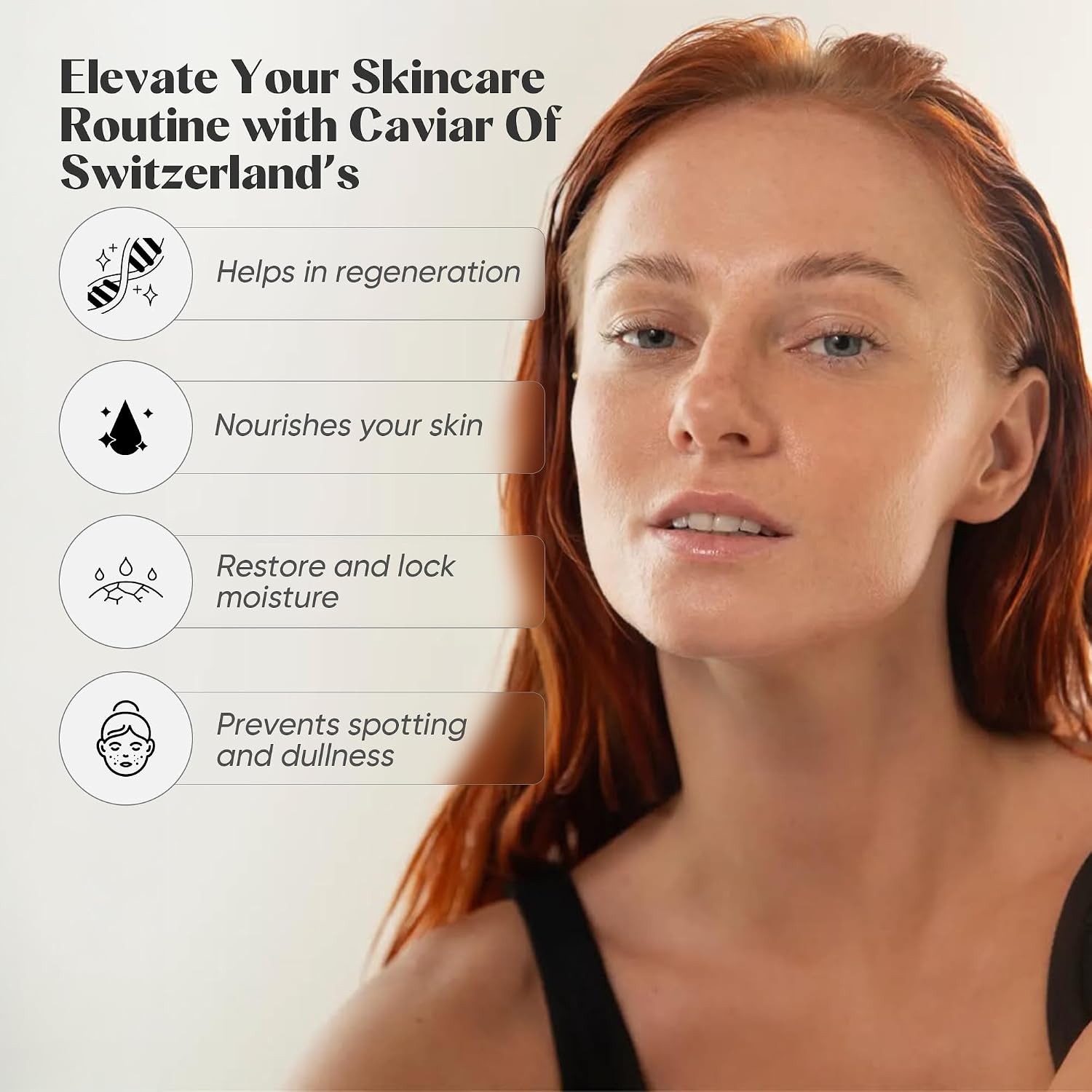 Luxe anti-aging face cream jar with hyaluronic acid and resveratrol for aging spots and skin regeneration — view 4