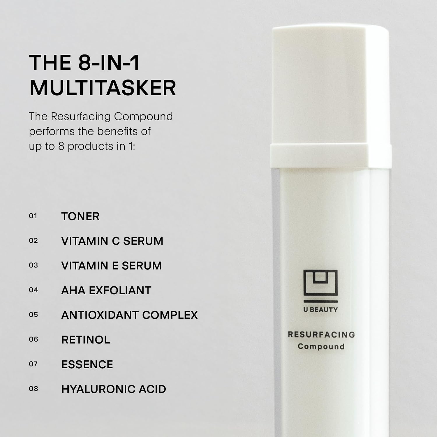 Mandelic acid resurfacing serum bottle with retinol and vitamin C for anti-aging skincare — view 2