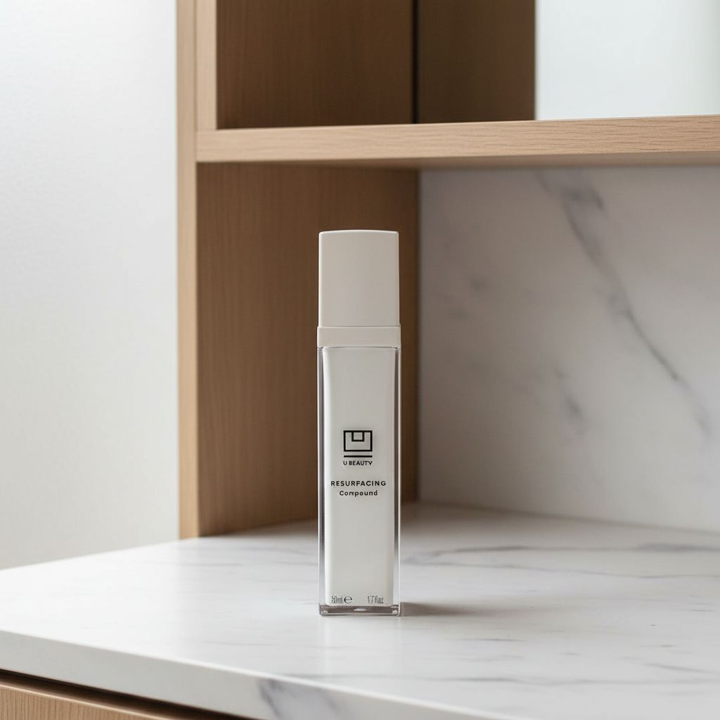 Mandelic acid resurfacing serum bottle with retinol and vitamin C for anti-aging skincare — view 1