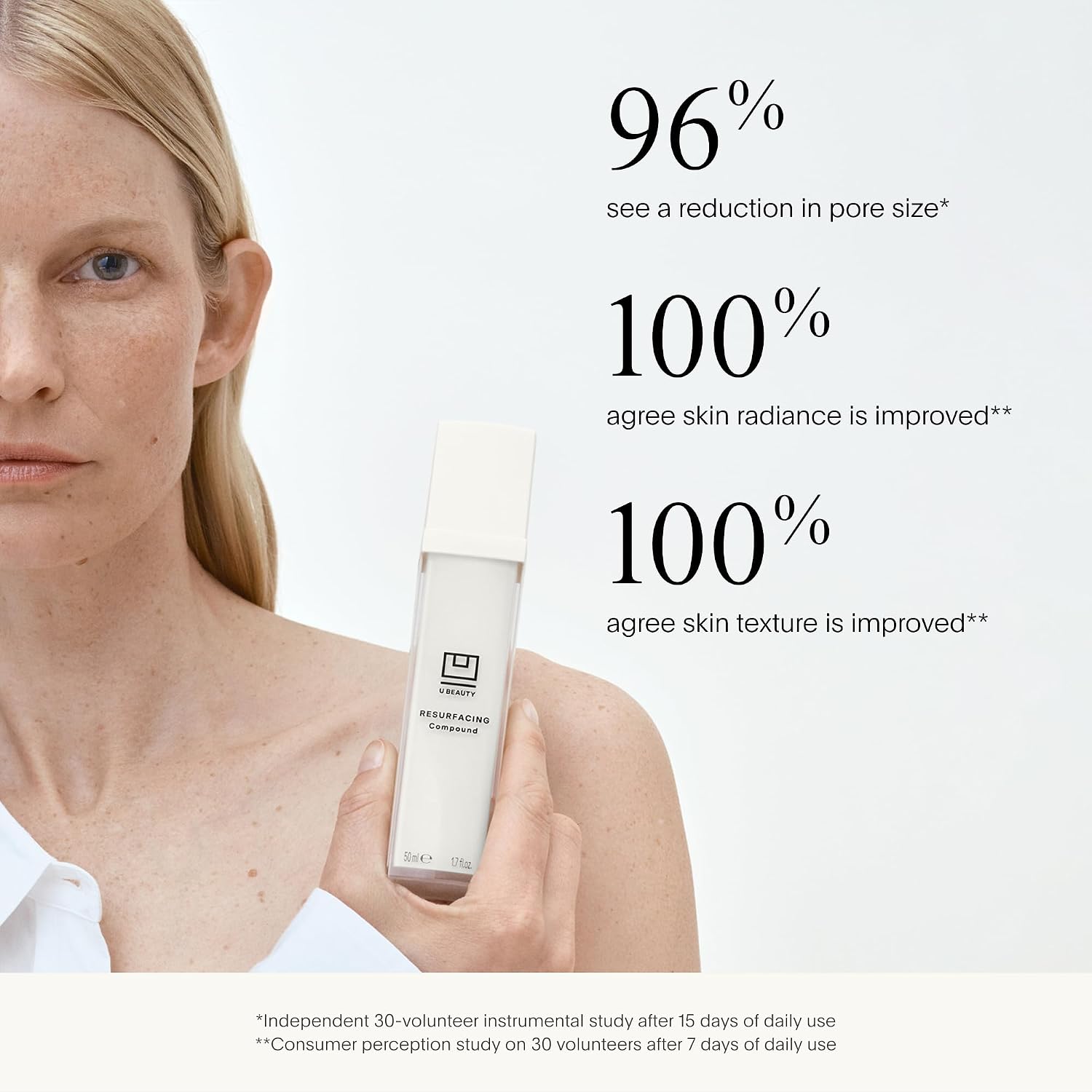 Mandelic acid resurfacing serum bottle with retinol and vitamin C for anti-aging skincare — view 2