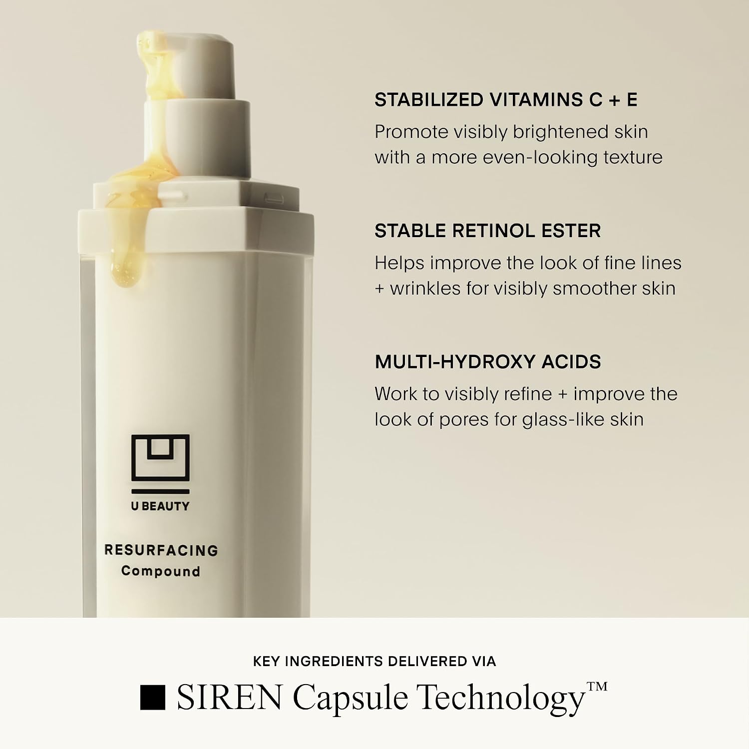 Mandelic acid resurfacing serum bottle with retinol and vitamin C for anti-aging skincare — view 4