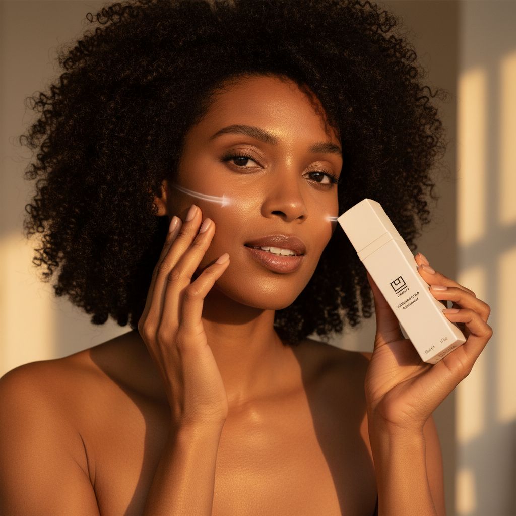 Mandelic acid resurfacing serum bottle with retinol and vitamin C for anti-aging skincare — view 3a