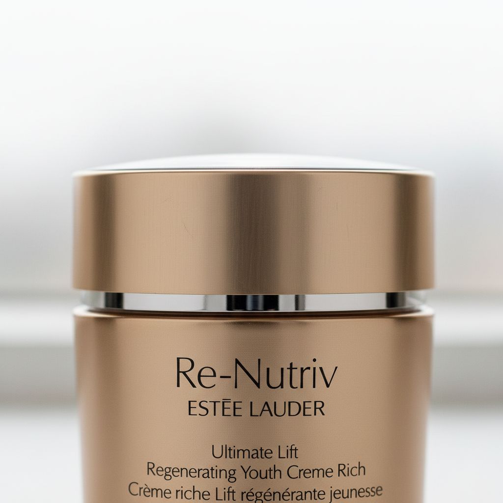 Estée Lauder Re-Nutriv Ultimate Lift Regenerating Youth Cream in neutral apothecary jar, premium anti-aging moisturizer — view 4