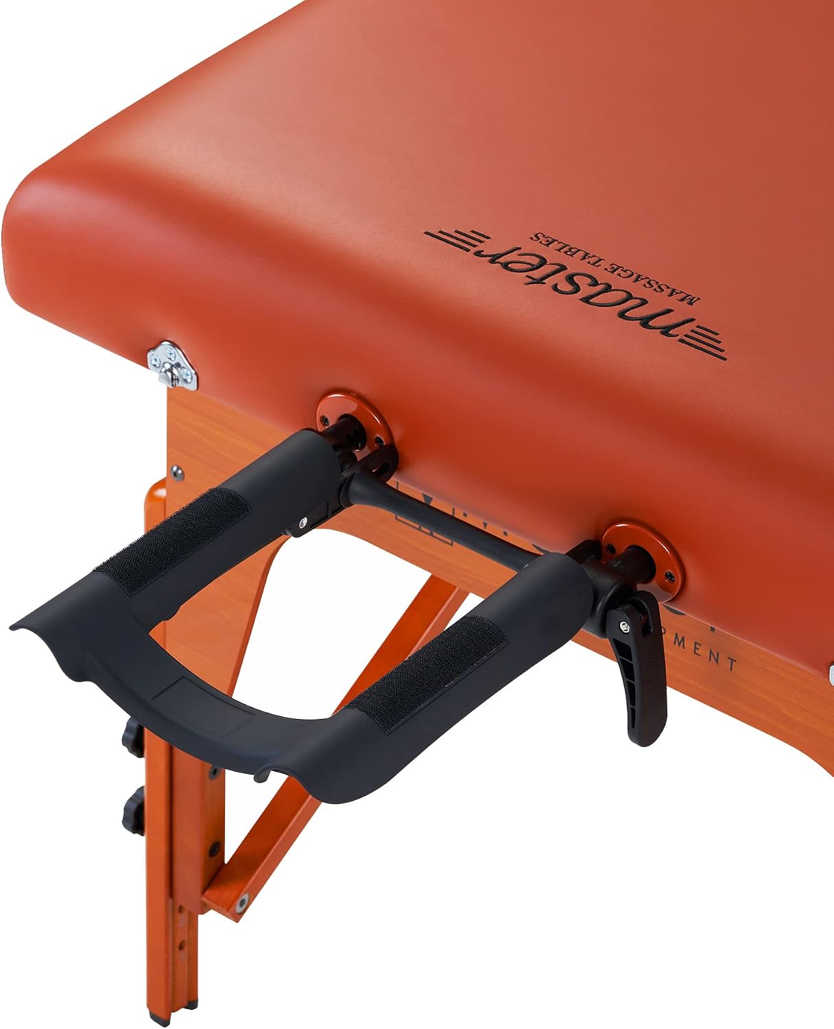 Mountain red portable massage table with memory foam cushioning and reiki leg panels for professional spa treatments — view 4