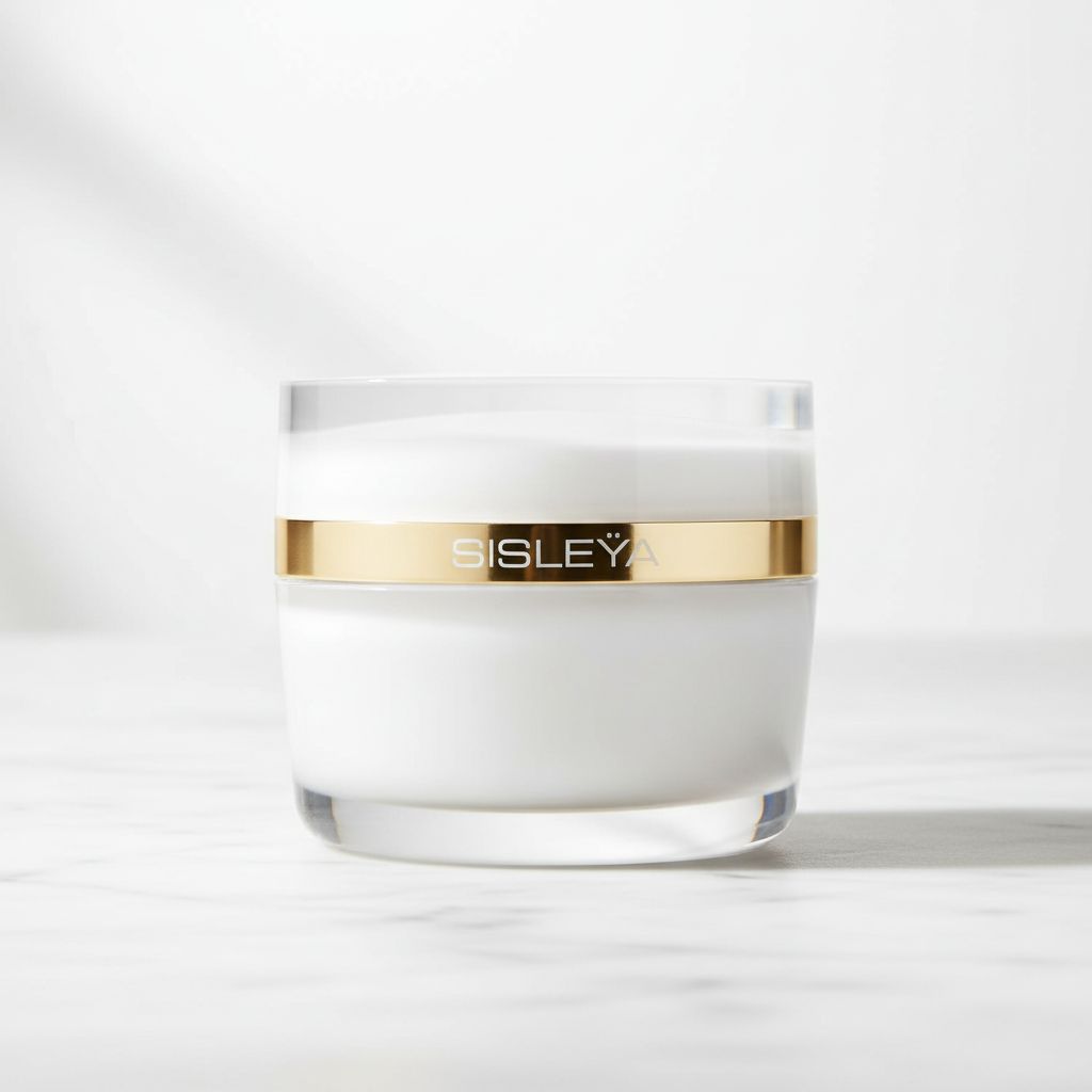 Anti-aging gel cream for oily skin in clear glass jar with pump dispenser, showing lightweight non-greasy formula — view 2