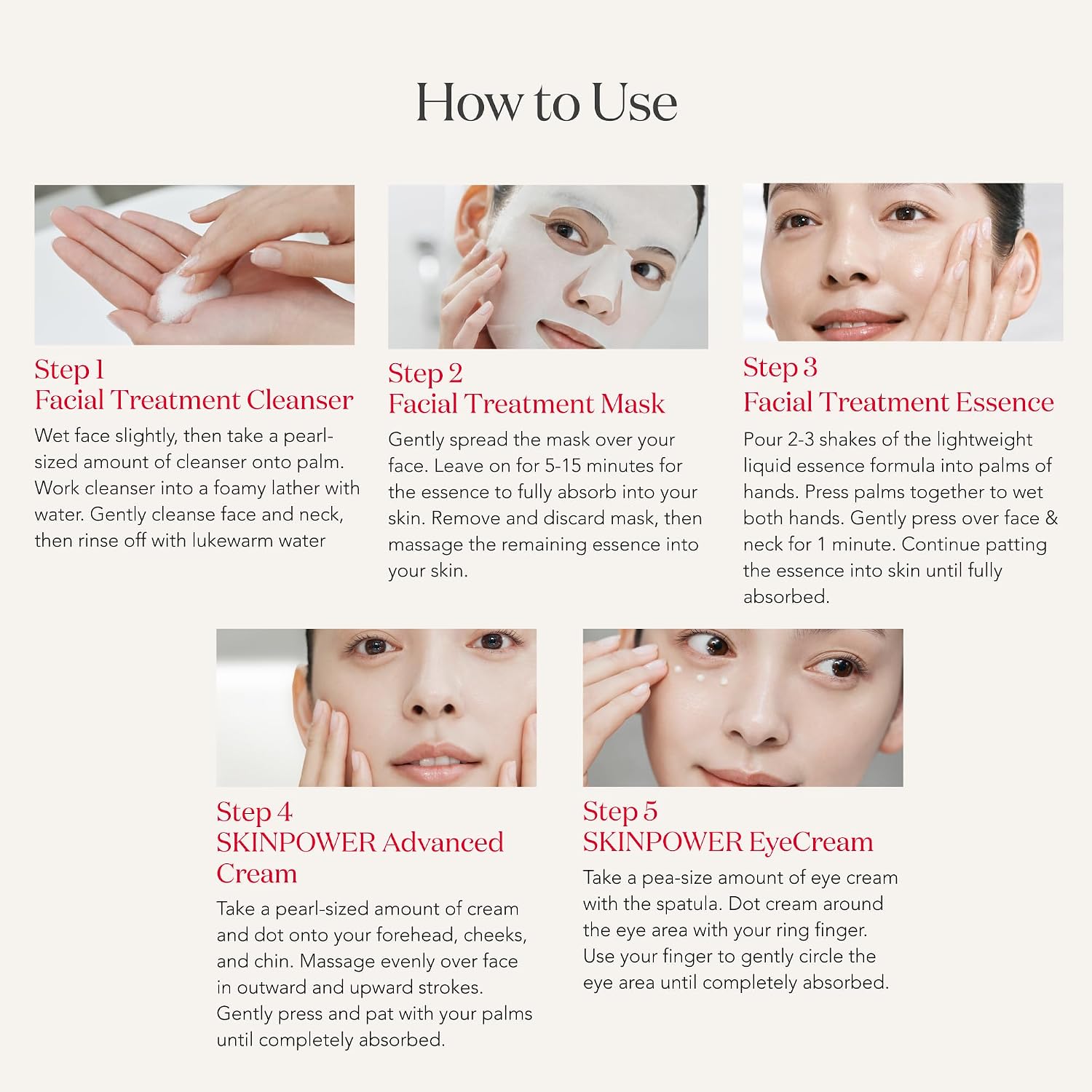 Anti-aging skincare gift set with facial cleanser, essence, face cream, eye cream and treatment masks in neutral apothecary-luxe packaging — view 4