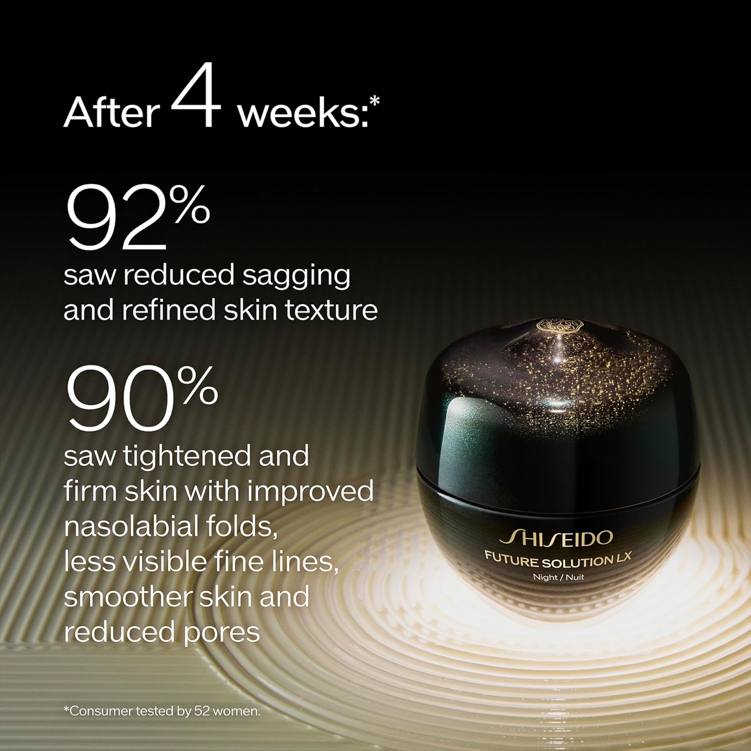 Luxe anti-aging night cream jar in neutral tone, premium skincare moisturizer for firming and regeneration — back