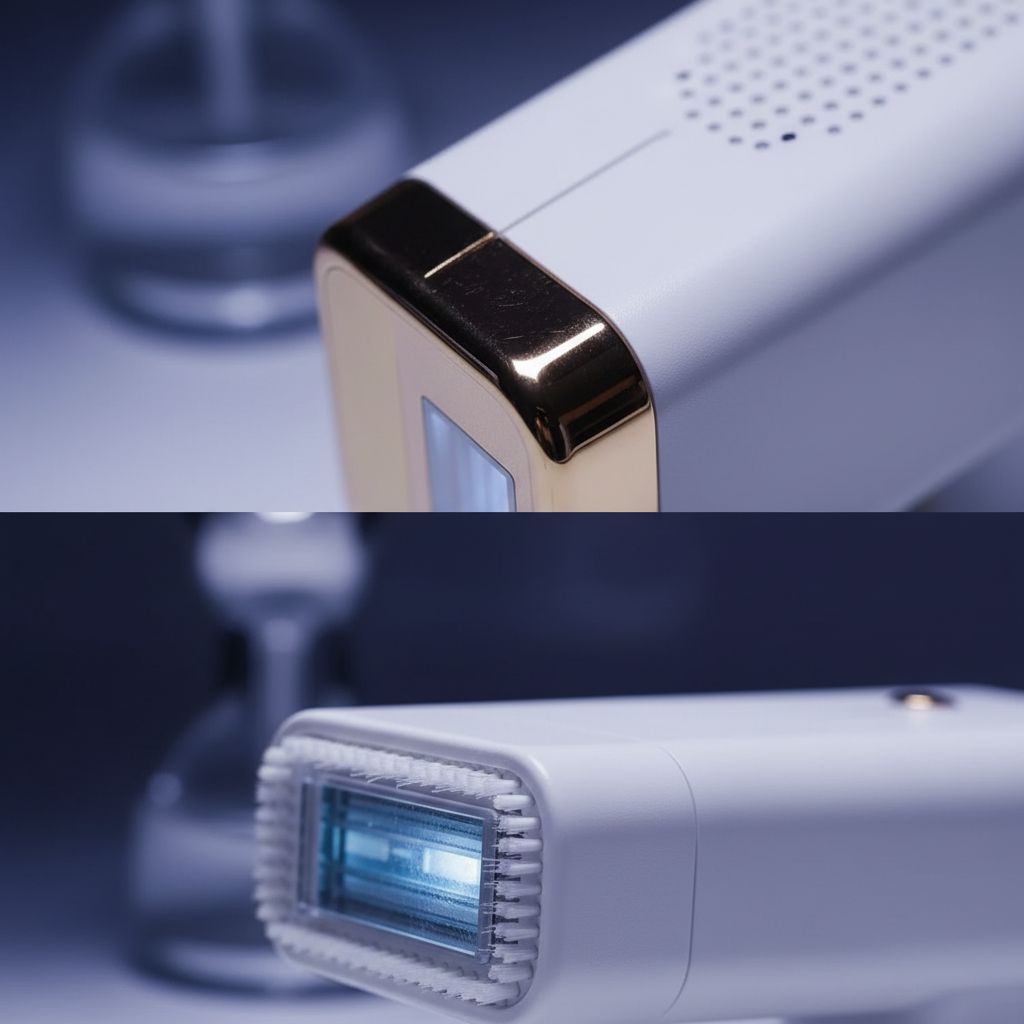 IPL laser hair removal device in gloss white with included slow-grow serum for at-home hair removal — view 4