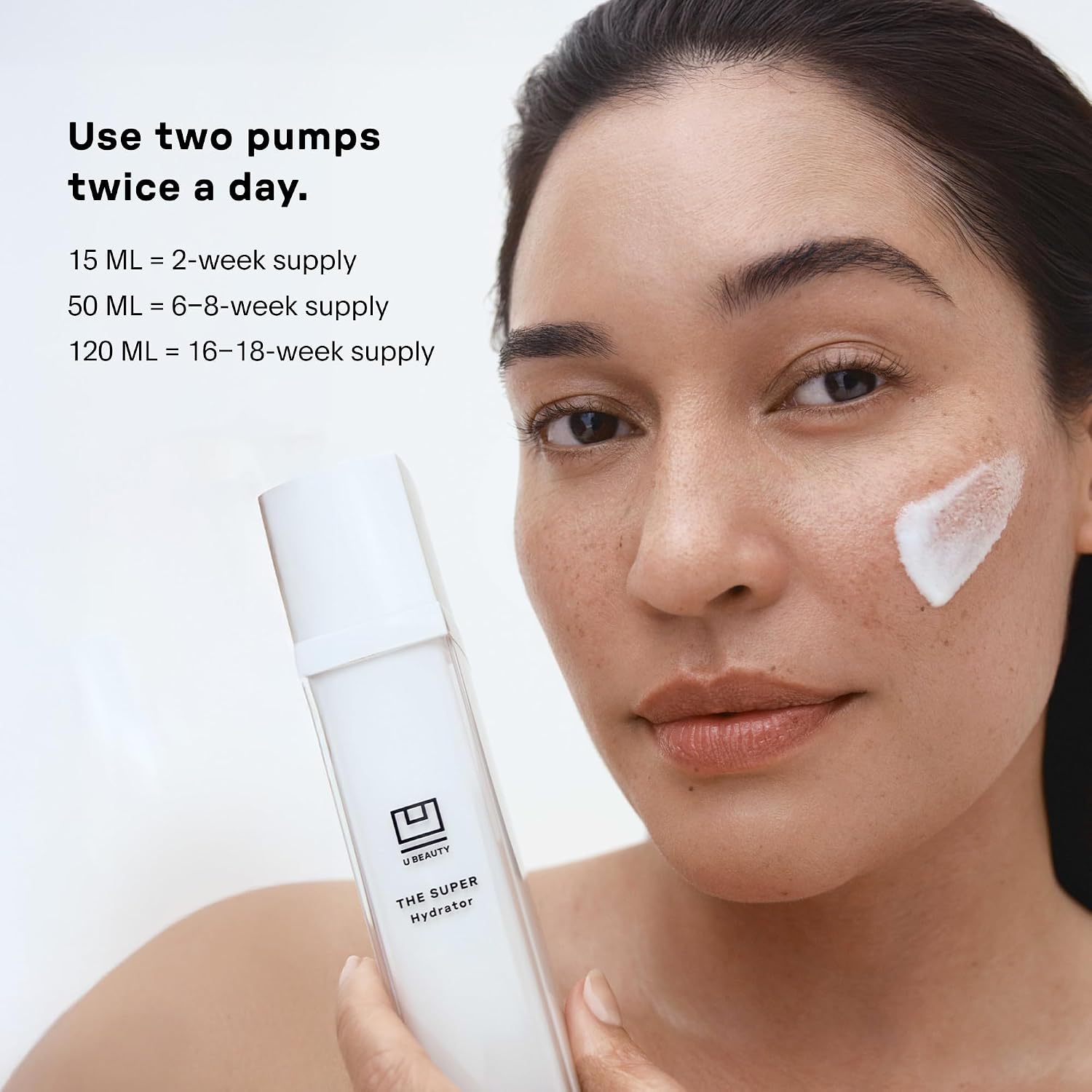 Hyaluronic acid moisturizing cream in neutral apothecary-style jar with peptides and grapeseed oil for hydrated skin — view 3