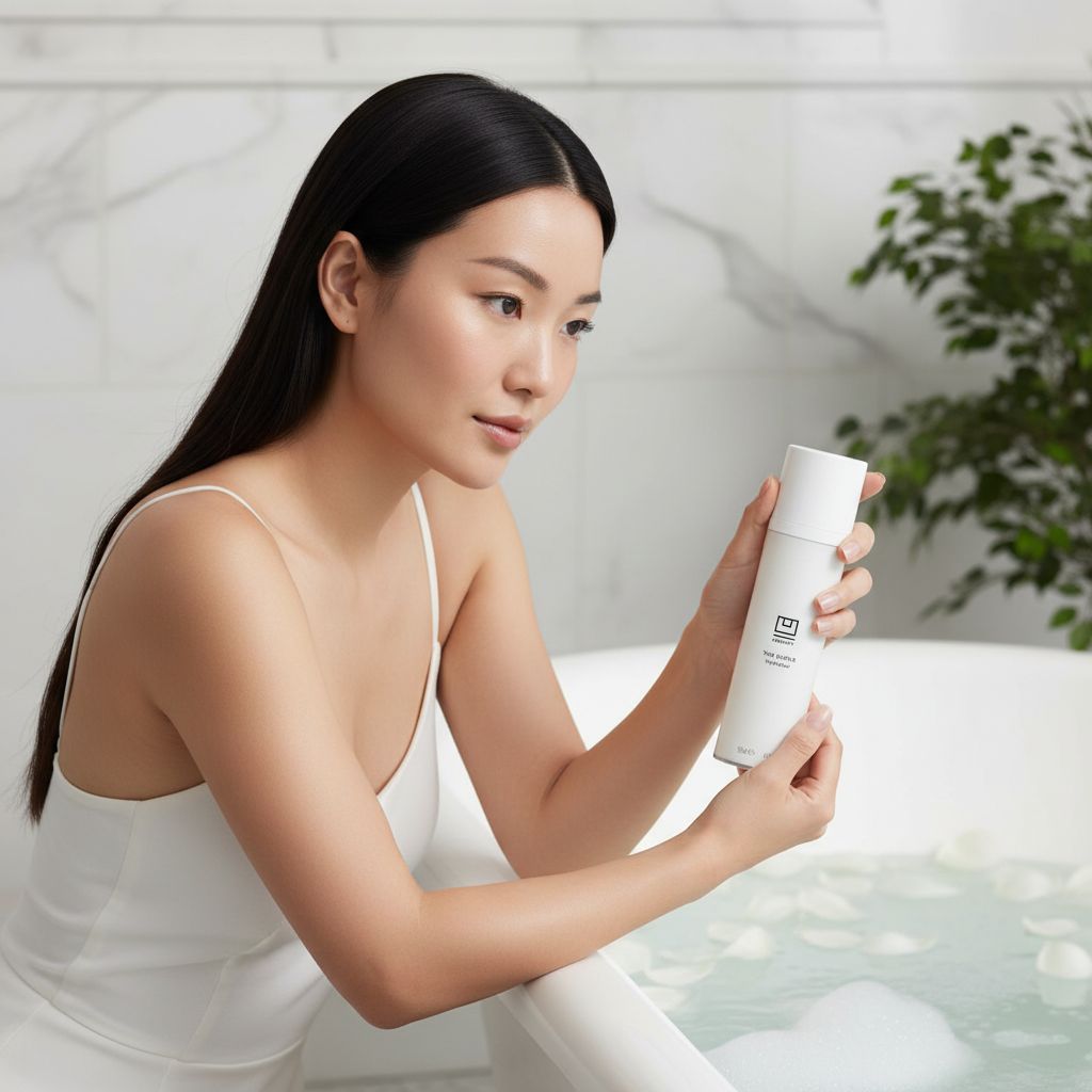 Hyaluronic acid moisturizing cream in neutral apothecary-style jar with peptides and grapeseed oil for hydrated skin — view 2