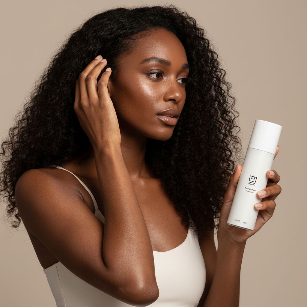 Hyaluronic acid moisturizing cream in neutral apothecary-style jar with peptides and grapeseed oil for hydrated skin — view 6