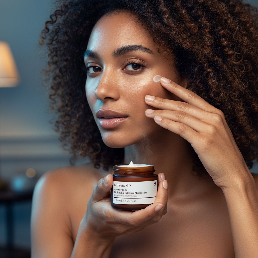 Hyaluronic acid face cream in neutral apothecary-style packaging, ultra-hydrating moisturizer for dry skin — view 3a